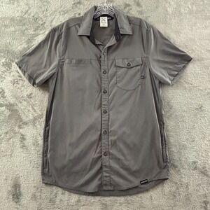 CoalaTree Switchback Shirt Mens XL Gray Short Sleeve Button‎ Pockets Packable